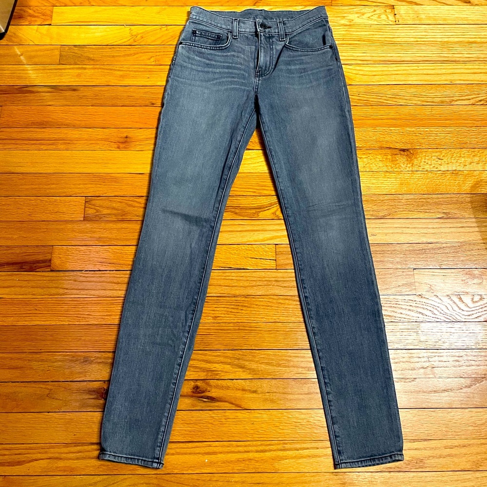 NWOT Proenza Shoulder High Rise Designer Premium Denim Luxury Mom Jeans grey 25